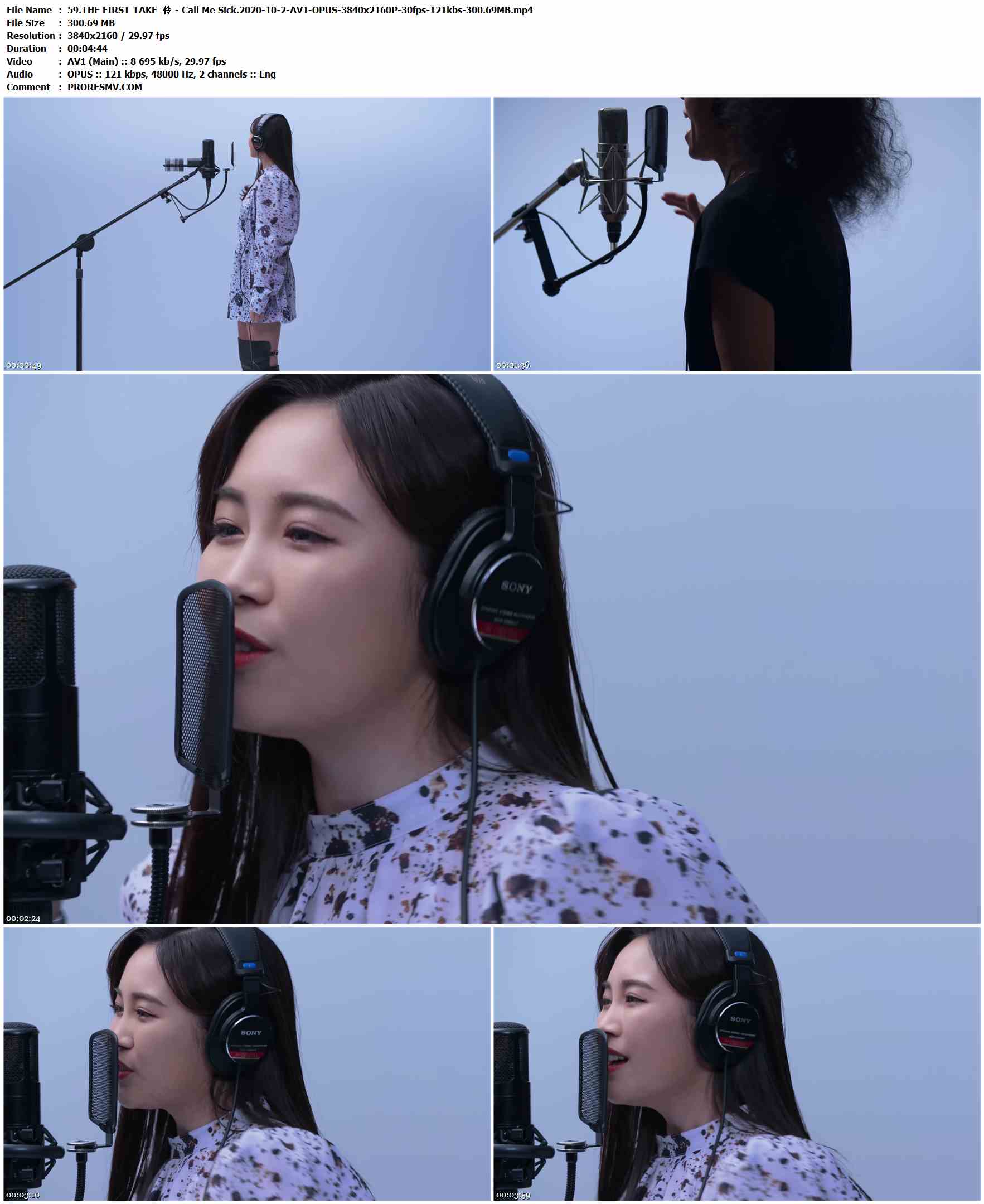 59.THE FIRST TAKE 伶 - Call Me Sick.2020-10-2-AV1-OPUS-3840x2160P-30fps-121kbs-300.69MB官方MV_高清MV